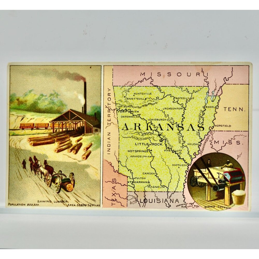 Arbuckles' Ariosa Coffee Arkansas Victorian Trading Trade Card